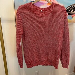 Cozy Red Knit Sweater heart sleeve warm holiday valentines love cozy